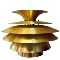 Svend Middelboe for Nordisk Solar, Verona Pendant Brass Colored Aluminum