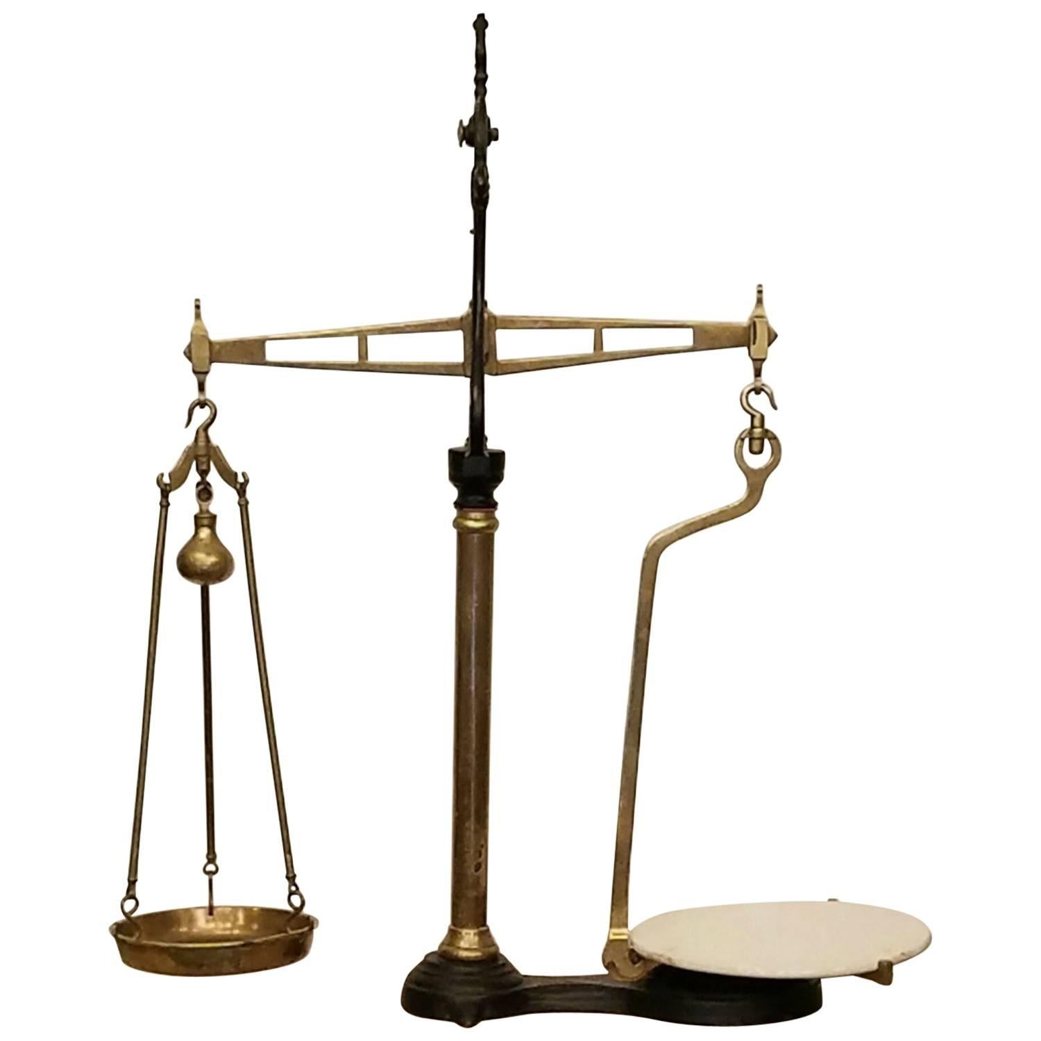 19th Century Brass and Iron Beam Scale For Sale