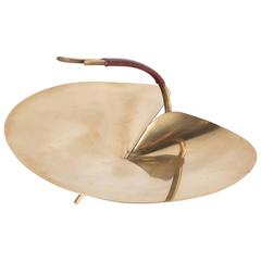Sophisticated Mid-Century Polished Brass Lilypad Dish by Carl Auböck