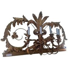 Vintage Italian Five-Light Gilt Gesso Wall Sconce Wired