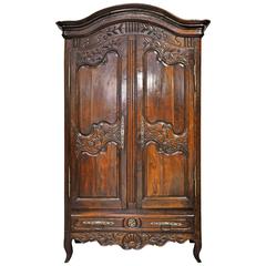 19th Century Provincial Louis XV Style Armoire in Walnut