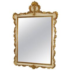 Italian Parcel and Gilt Paint Decorated Wall over the Mantle Mirror 10