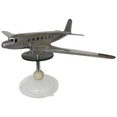 Vintage Douglas DC-2 Airplane Aluminum Model Lamp, circa 1934