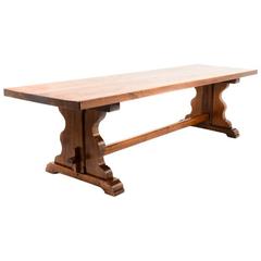 Monumental Sized Solid Oak French Trestle Table