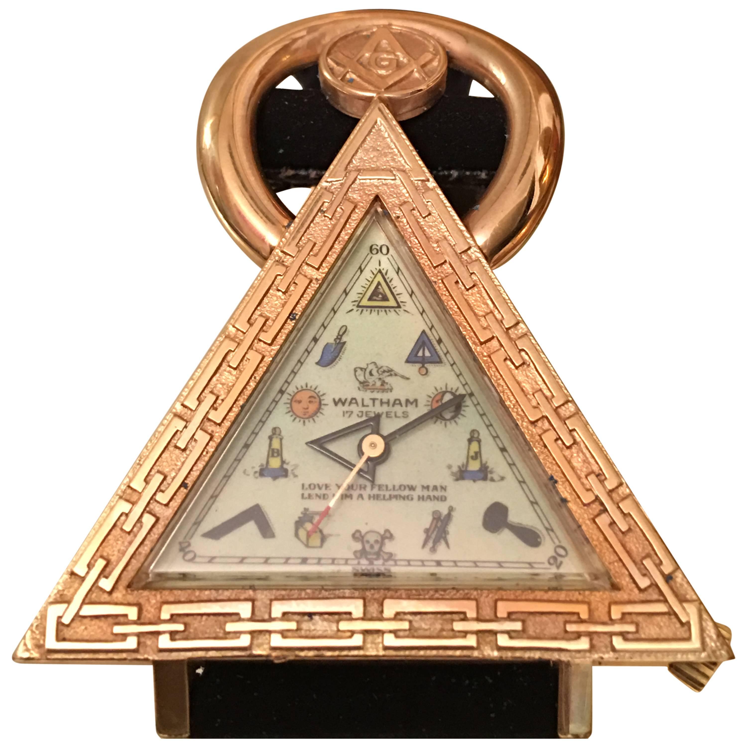 Waltham Swiss Freemason Masonic Triangle Watch