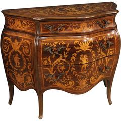 Vintage 20th Century Lombard Inlaid Dresser in Louis XV Style