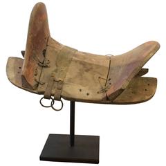 Antiqued Mongolian Pony Saddle Sculpture