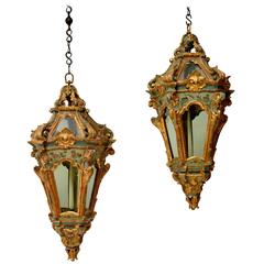 Rare Pair of Venetian Rococo Hanging Lanterns, 18th Century 10