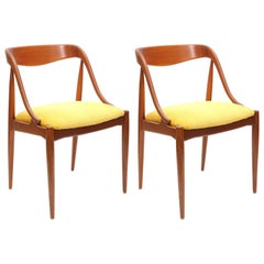 Pair of Johannes Andersen Teak Chairs, 1960s, Denmark