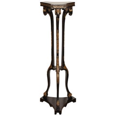 19th Century Neoclassical, Black Lacquer and Parcel-Gilt Stand