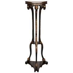 19th Century Neoclassical, Black Lacquer and Parcel-Gilt Stand 4