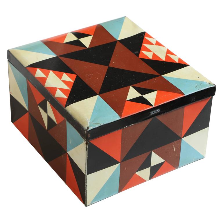 Martel Schwichtenberg German Bauhaus Tin Box For Sale at 1stDibs