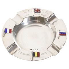 Antique Sterling Silver and Enamel Sailing Trophy/Ashtray