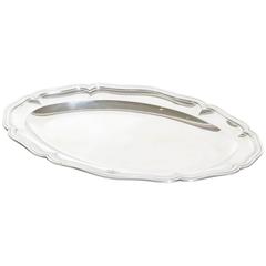Robert Linzeler French Art Deco Oval Sterling Silver Tray