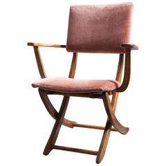 Italian Mid-Century Chestnut Folding Chair, 1950s