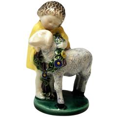 Michael Powolny Art Nouveau Vienna Child with Lamb, circa 1913-1919 10