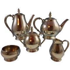 Mid-Century Royal Danish by International Sterling Silver Tea Set Five-Piece