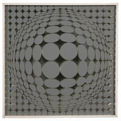 Victor Vasarely Kinetic Sculpture in Glass and Mirror, circa 1976