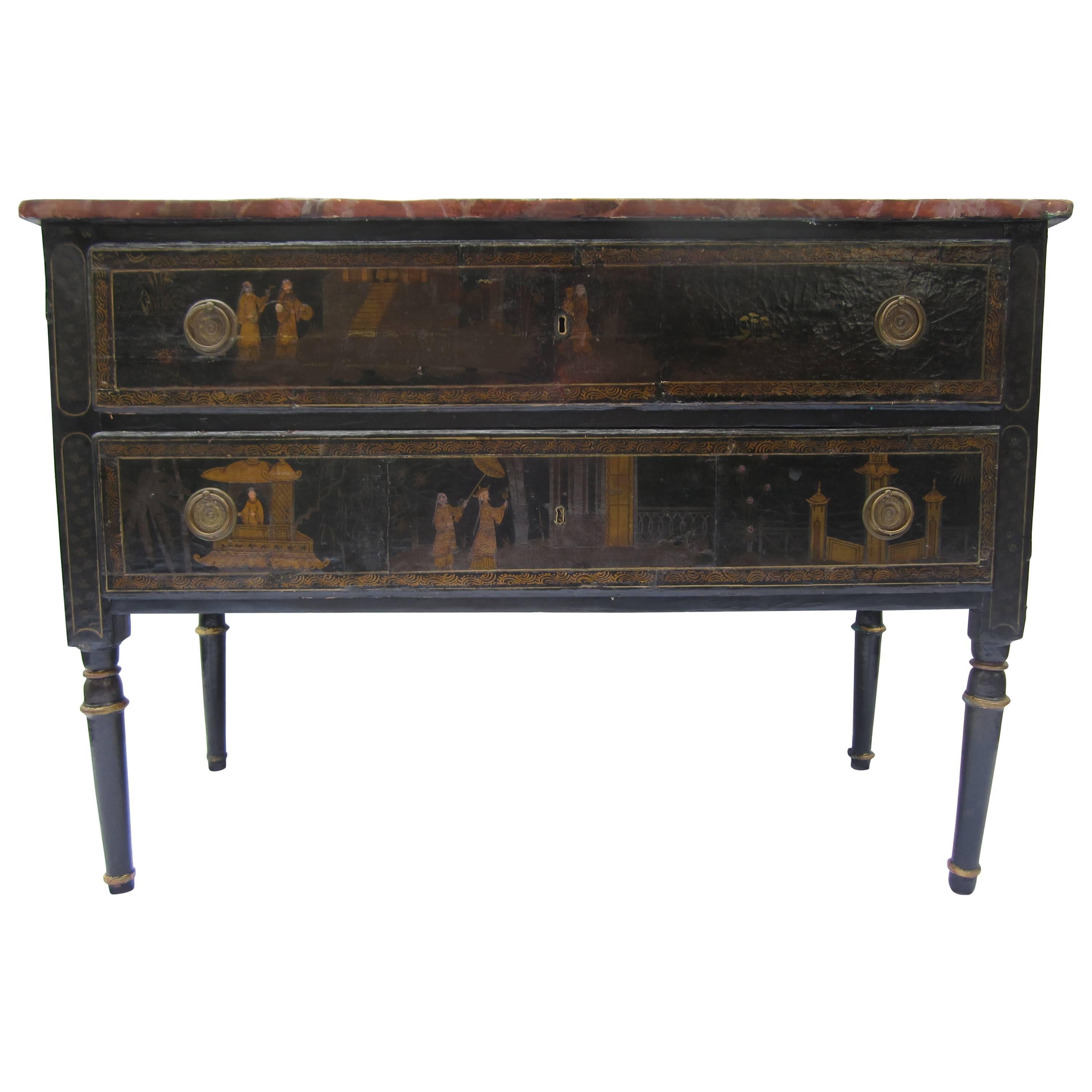 18th Century Chinoiserie Commode with Faux Marble Top