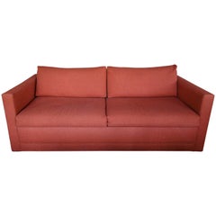1970s Architectural Modern Rust Color Tweed Sofa Bed