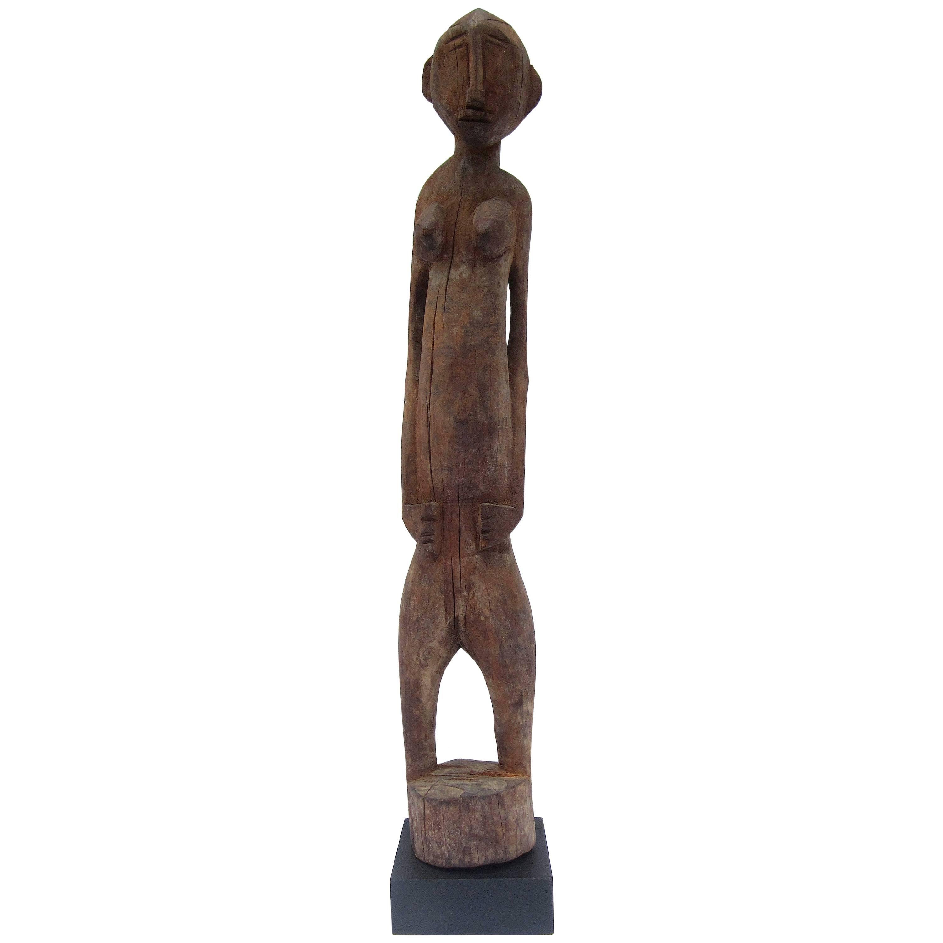 Tribal Wood Carved Statue For Sale