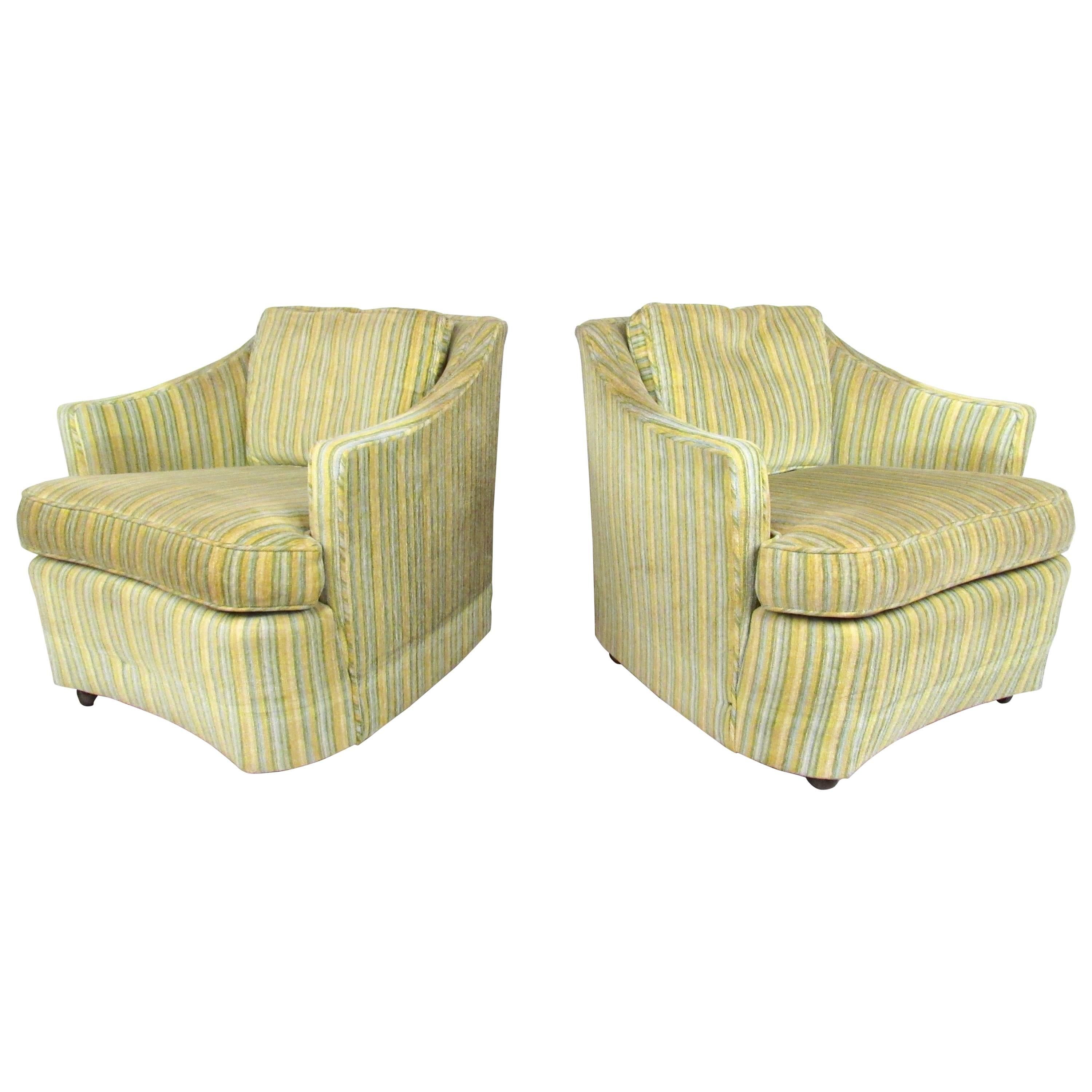 Pair of Mid-Century Modern Lounge Chairs for Heritage Furniture