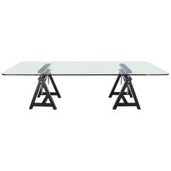 Large Glass Top Conference Table