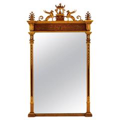 Beautiful Vintage English Standing Giltwood Wall Mirror