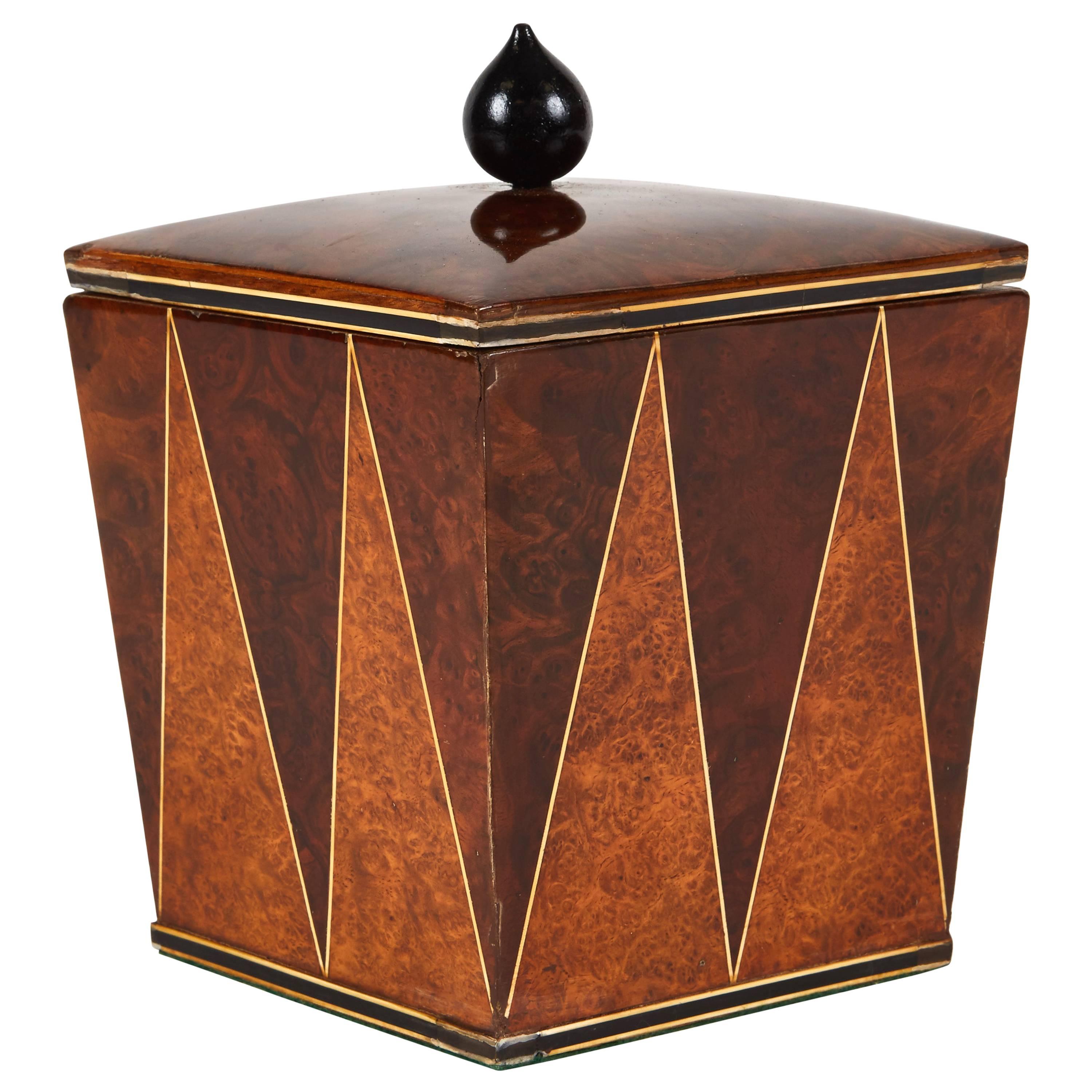 Mulberry and Walnut Tobacco Art Deco Jar from England Circa 1940