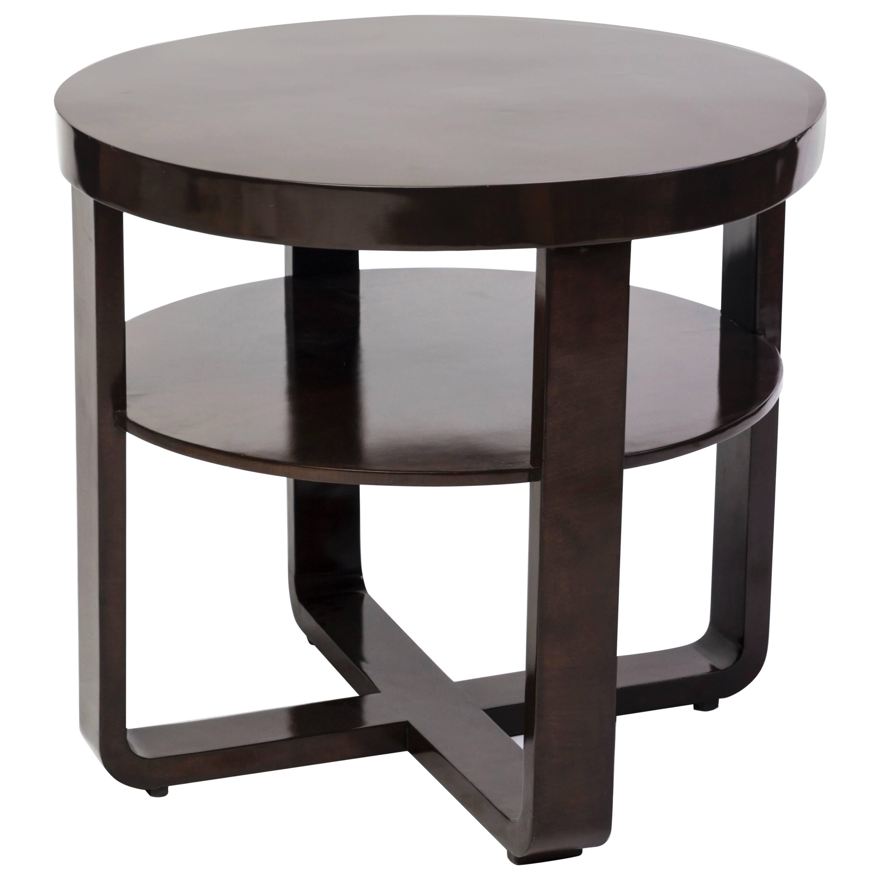 Elegant Art Deco Round Side Table or Gueridon