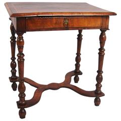 William and Mary Walnut Side Table with Drawer