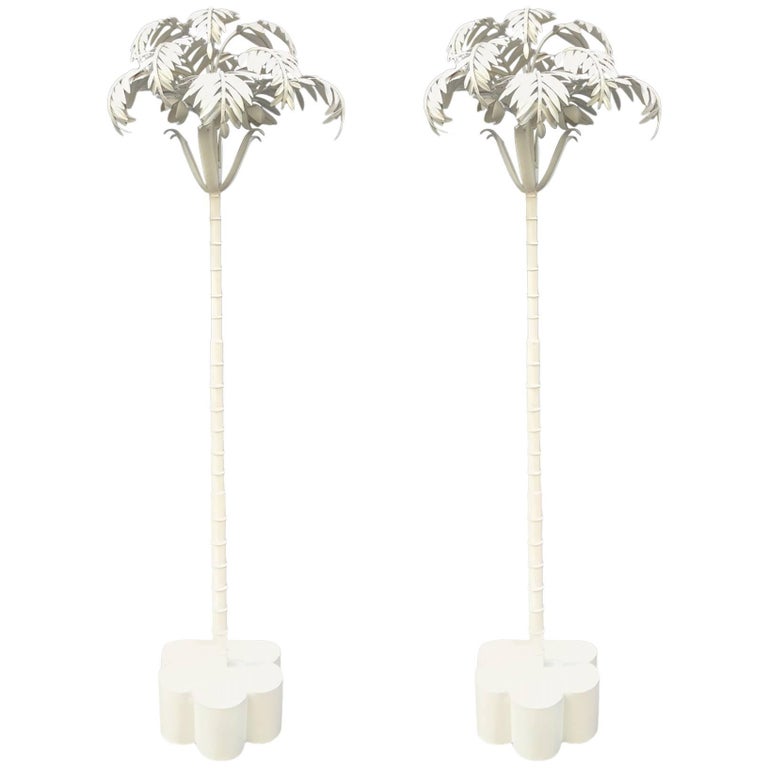 Pair of Vintage Palm Tree Floor Lamps For Sale at 1stDibs antique