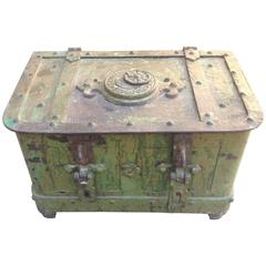 Antique Strong Box Safe iron old lock 17th century 18th 19th casket trunk 