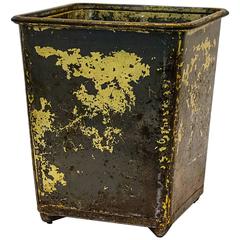 Vintage Steel Waste Basket, 1940s