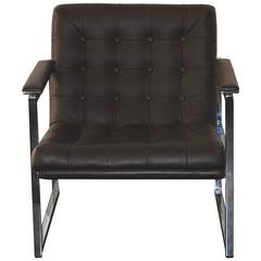 1970s Brown Leather Chair