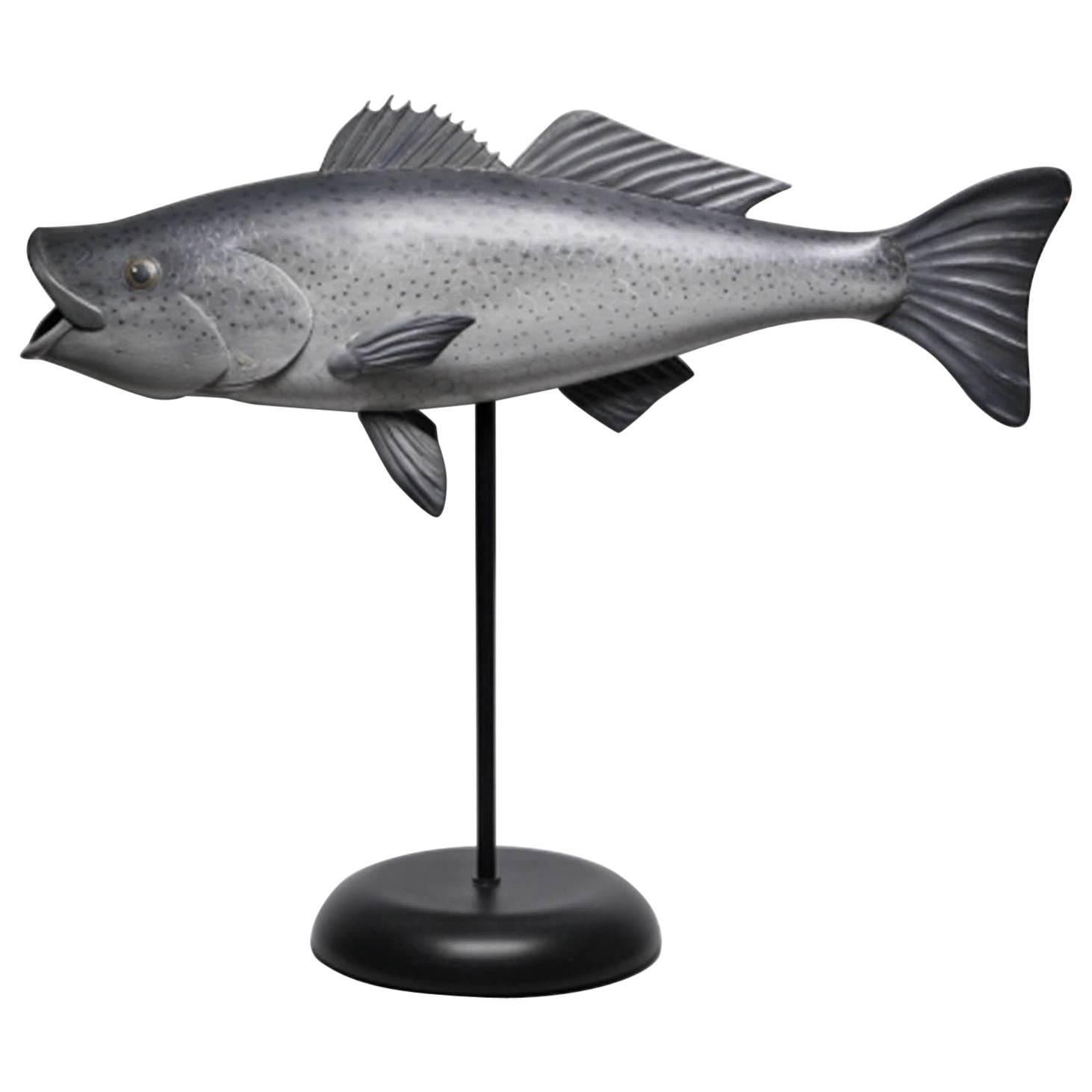 George Strunk Handmade Wooden Fish Sculpture