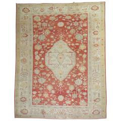 Antique Turkish Oushak Carpet 8