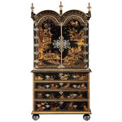 Queen Anne Japanned Secretaire Cabinet 3