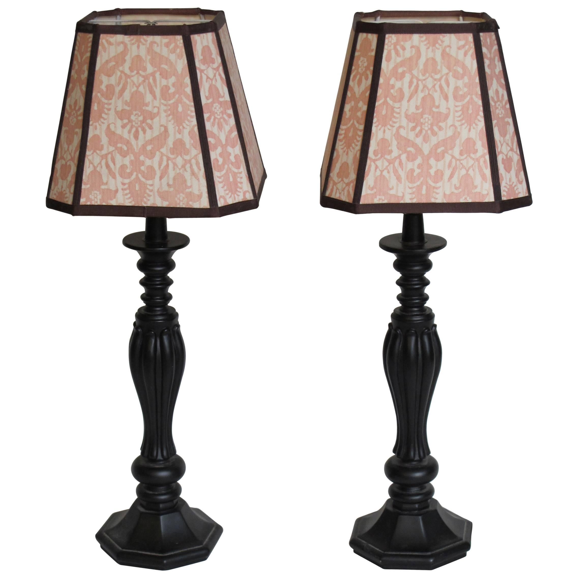 Pair of Lovely Lamps with Handmade Fortuny Shades by Mary Jane McCarty