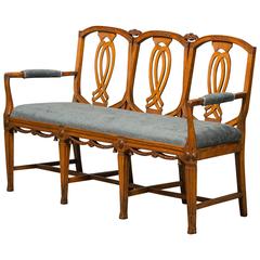 Late 18th Century Reupholstered Louis XVI Bench 8