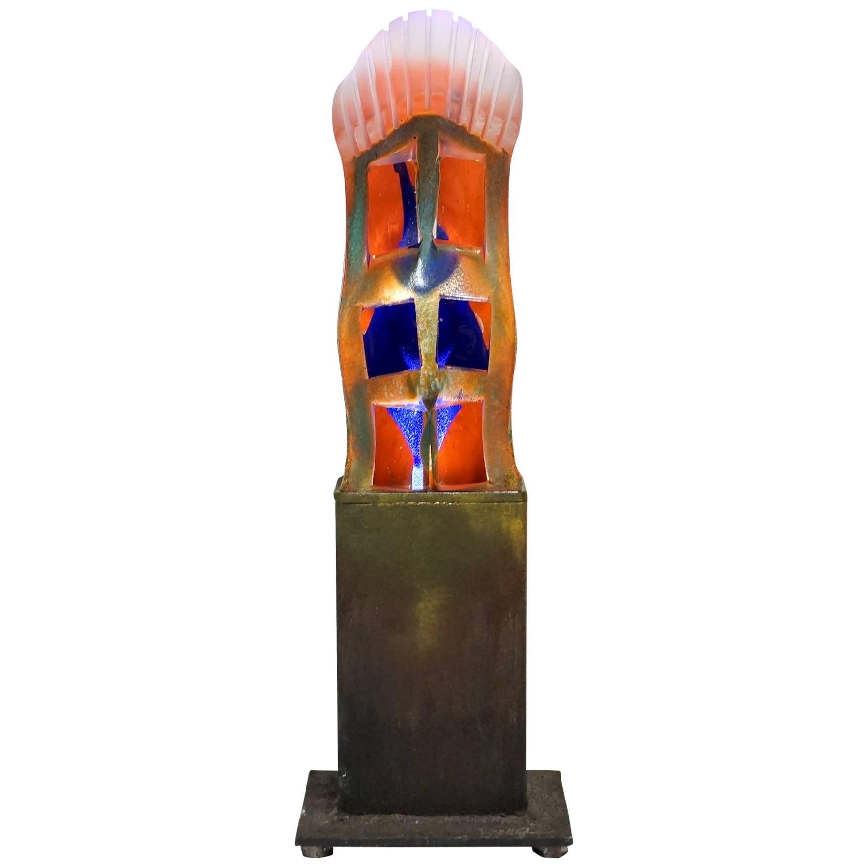 Swedish Art Glass and Light Sculpture by Kjell Engman for Kosta Boda For Sale