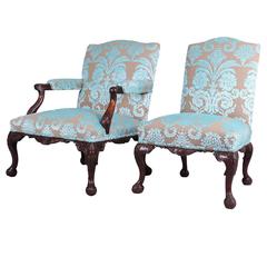 Two Important and Rare Antique 19th Century George II Style Chairs 5