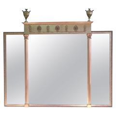 Edwardian Adam Revival Triptych Overmantel Mirror 10