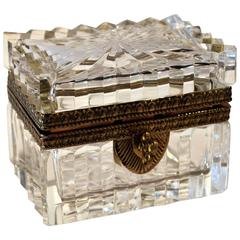 French Crystal and Bronze Hinged Table Box