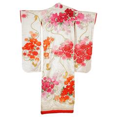 Vintage Silk Brocade Japanese Ceremonial Kimono