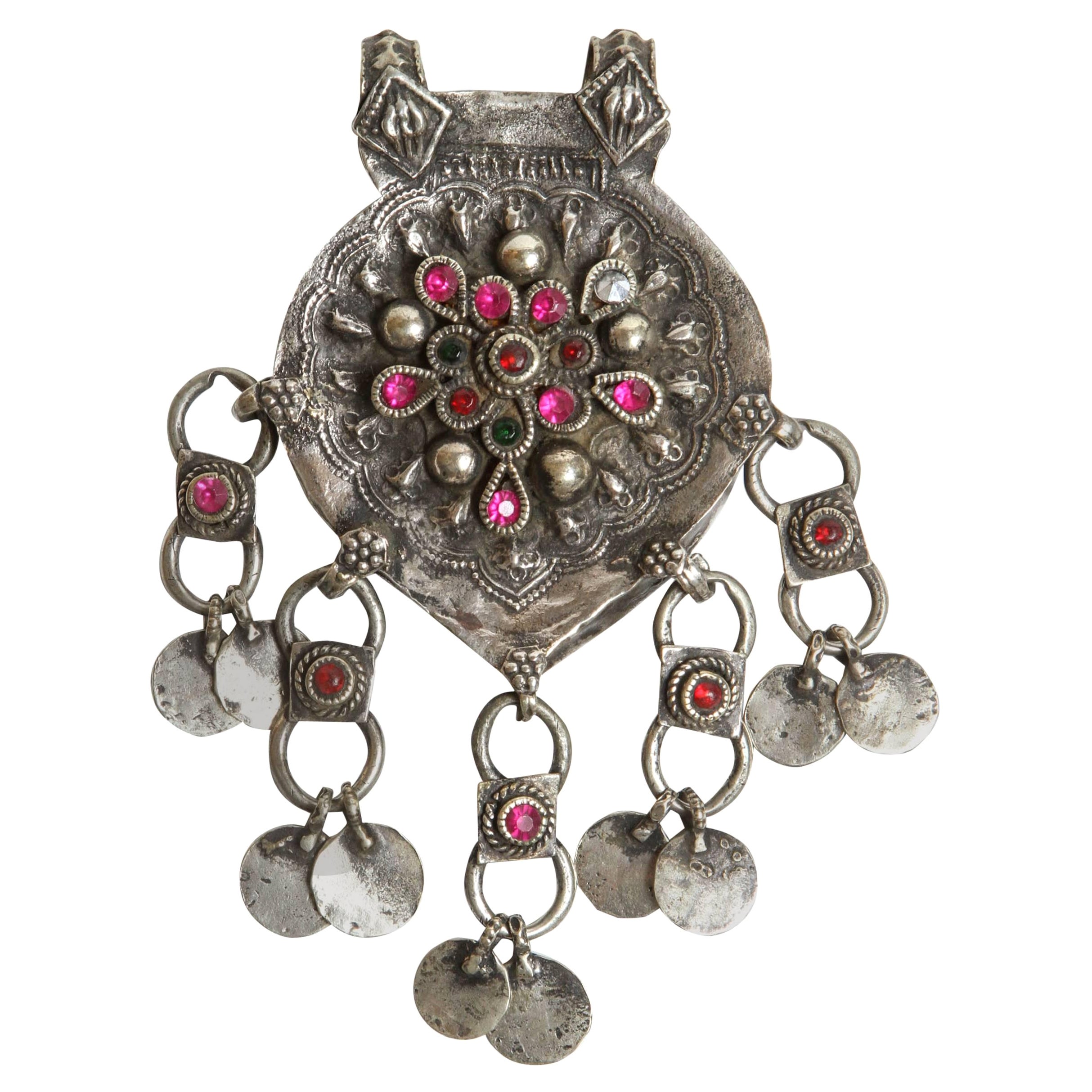 Vintage Moroccan Silver Fibula Collectible Ethnic Jewelry Talisman