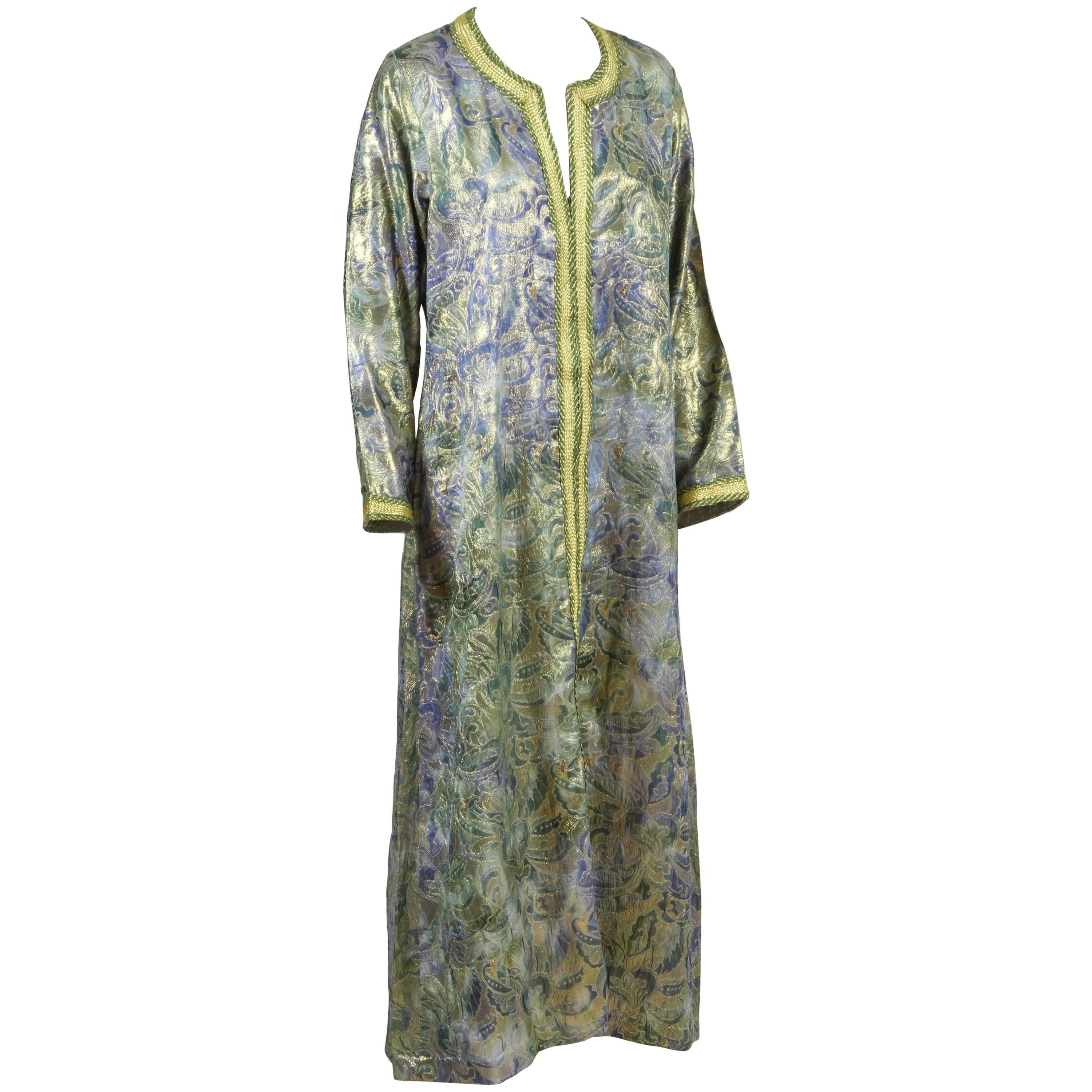 Vintage Moroccan Designer Caftan Maxi Dress Kaftan Size M to L