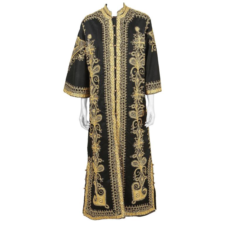 Gold beaded full sleeve morocan caftan