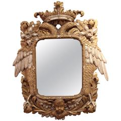 Elaborately Carved Gold and Silver Gilt Mirror 5