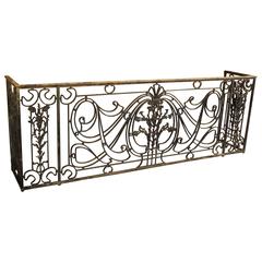 Antique Forged and Cast Iron French Balcony Gate/Console, circa 1900